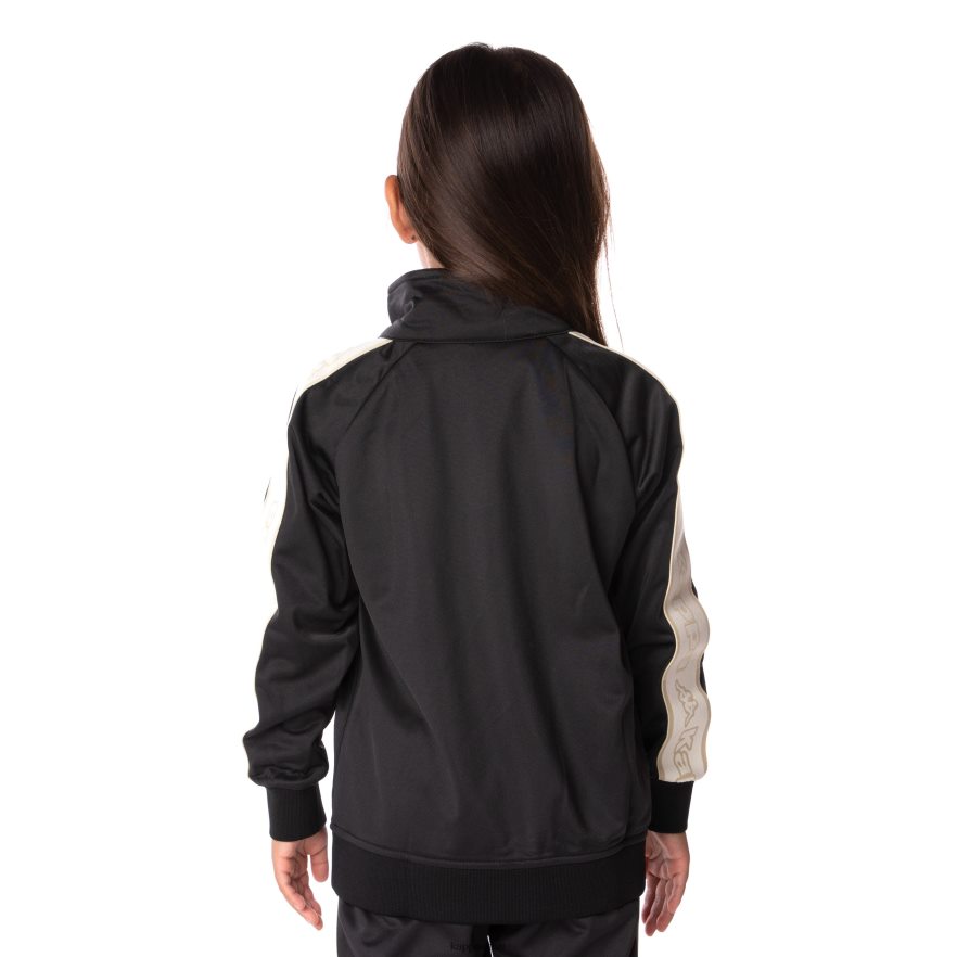 Kappa lapsed laste logoga teip Artem 2 rajaga jakk must suits J0HRBX404