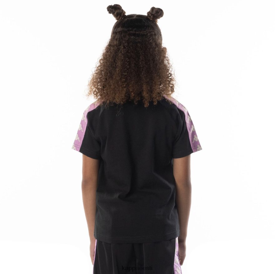 Kappa lapsed laste 222 banda balima t-särk must suitsuviolett J0HRBX698