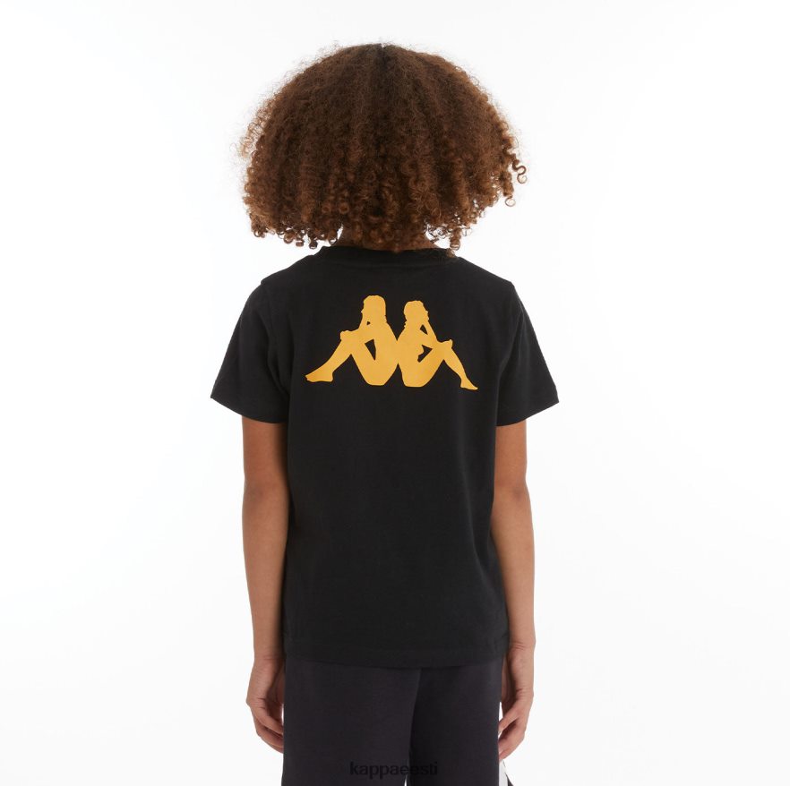 Kappa lapsed laste autentne ruuni t-särk must suits heleoranž J0HRBX729