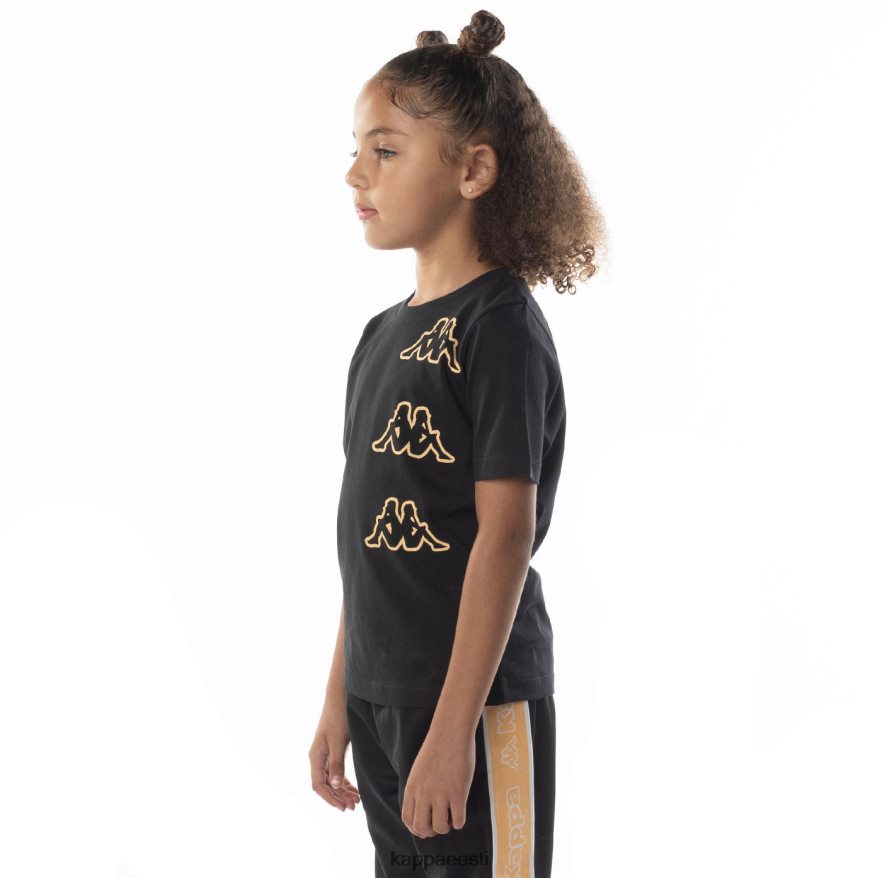 Kappa lapsed laste logoga aomix t-särk must suitsuoranž J0HRBX678