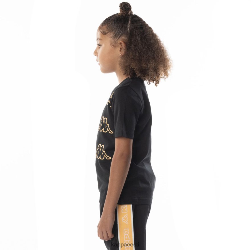 Kappa lapsed laste logoga aomix t-särk must suitsuoranž J0HRBX678