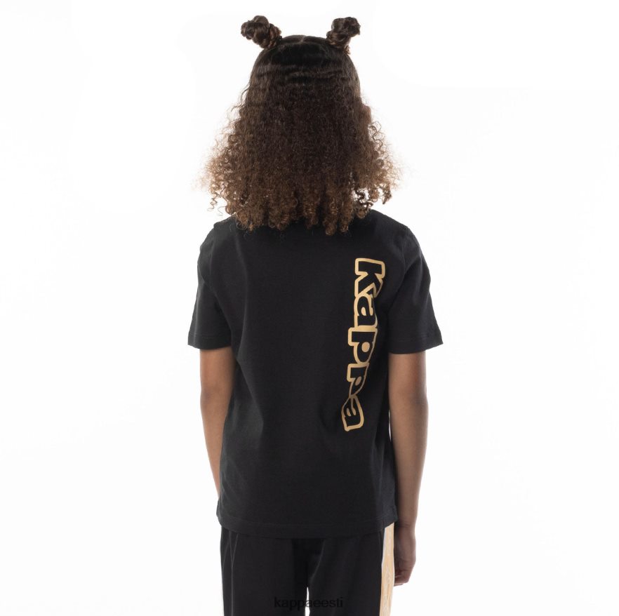 Kappa lapsed laste logoga aomix t-särk must suitsuoranž J0HRBX678