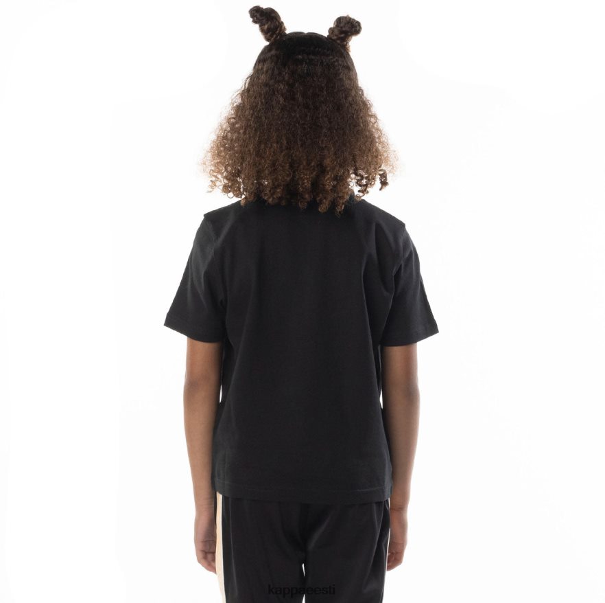 Kappa lapsed laste logoga bant t-särk must suitsuoranž J0HRBX676