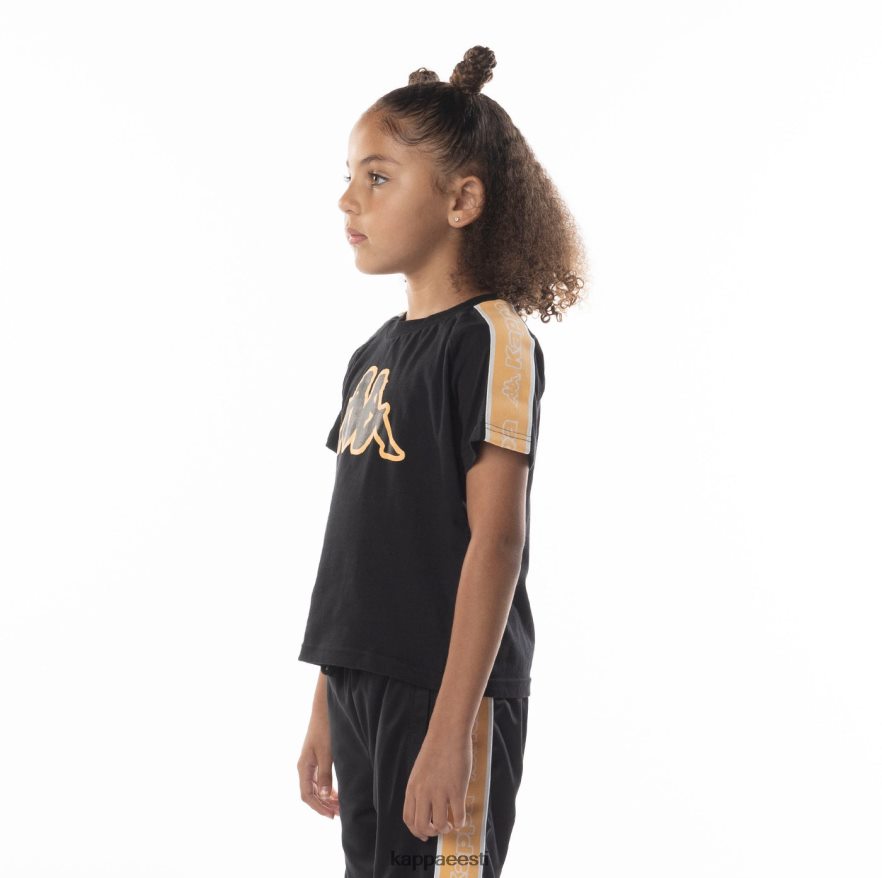 Kappa lapsed laste logoteip avirec 2 t-särk must suitsuoranž J0HRBX685