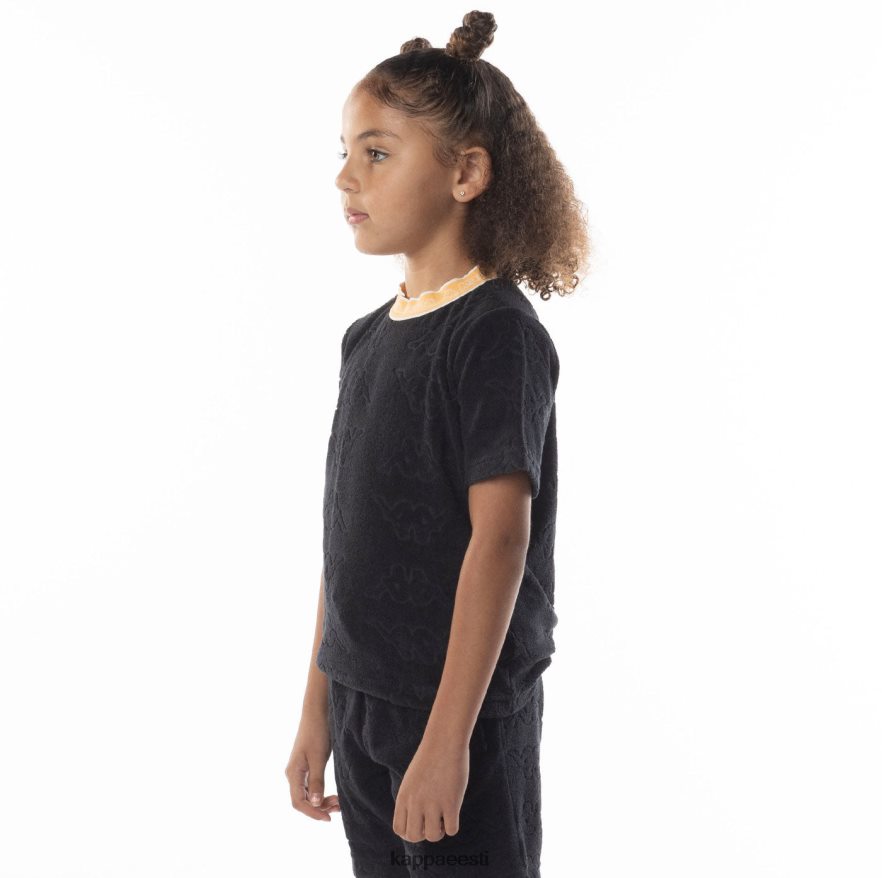 Kappa lapsed laste logoteip efro t-särk must suitsuoranž J0HRBX674