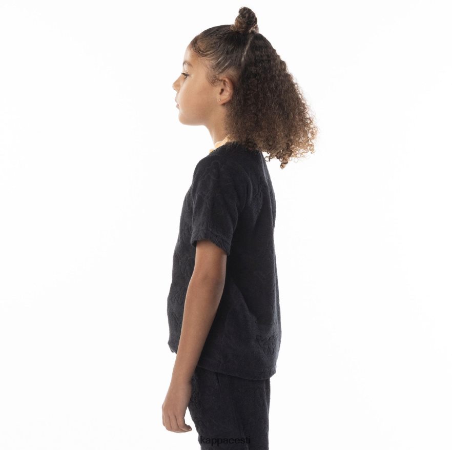 Kappa lapsed laste logoteip efro t-särk must suitsuoranž J0HRBX674