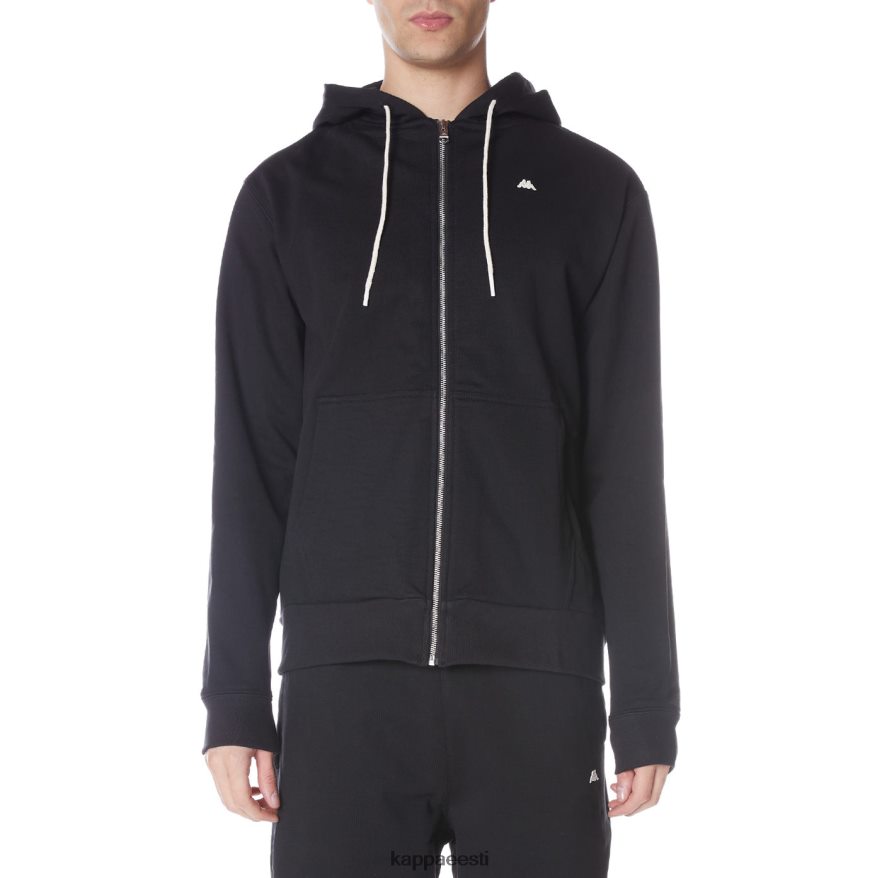 Kappa mehed hommikumantel giovani portos kapuuts must J0HRBX51